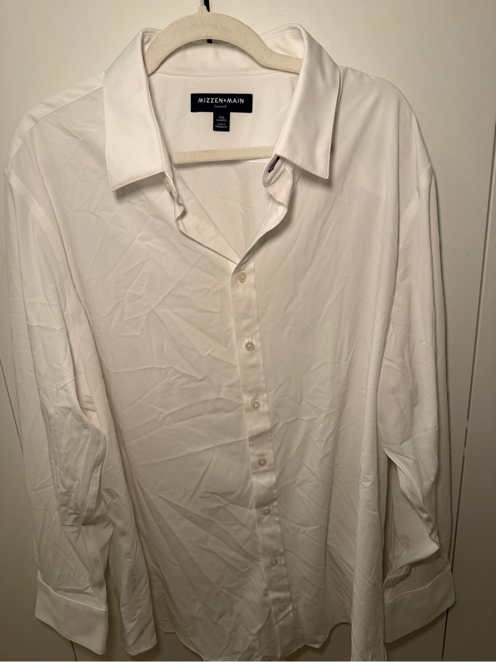 Mizzen+Main Off-White Long Sleeve Dress Shirt